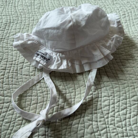 Flap Happy Double Ruffle Hat Size XS Sun Protection Baby Hat Tie Original - Picture 1 of 6